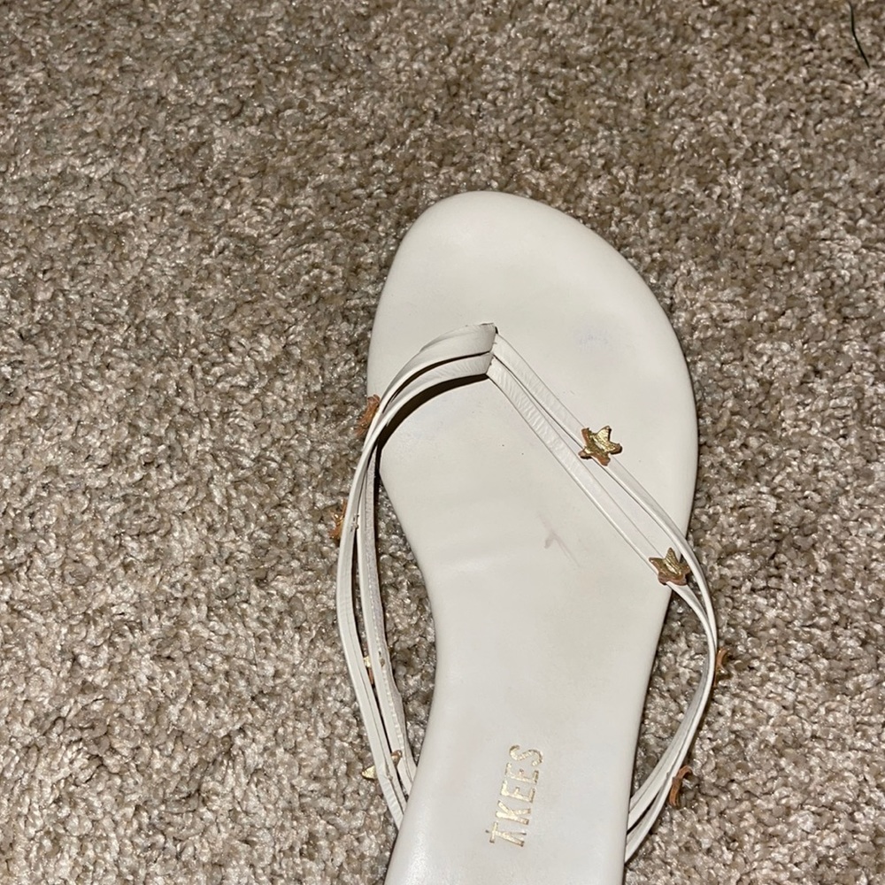 TKEES GOLD STARS WHITE SHOES